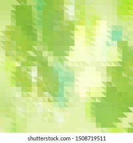 Abstract green background with triangles. Vector pattern of colored geometric shapes.