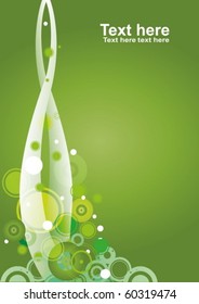 Abstract green background Vector whit bubbles