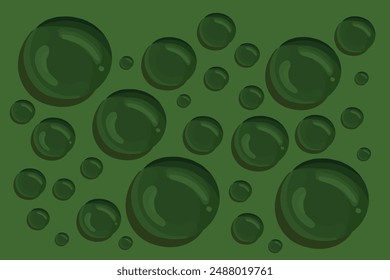 abstract green background with water drops. vector illustration.