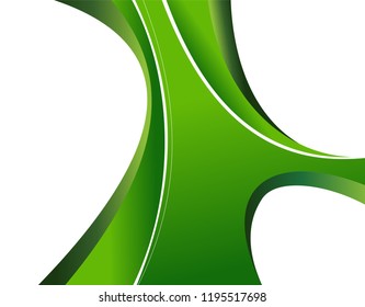 Abstract green background with wave - brochure design or flyer