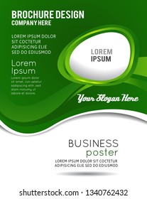 Abstract green background with wave - brochure design or flyer