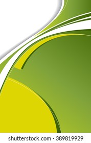 Abstract green background with wave - brochure design or flyer