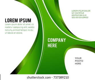 Abstract green background with wave - brochure design or flyer