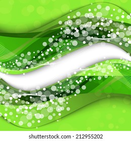 Abstract green background with wave. Clip-art