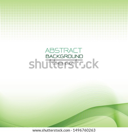 abstract green background wave and dotted texture vector illustration