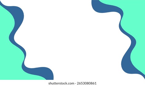 Fondo verde abstracto con la onda y el patrón fluido en blanco blanco en el medio	