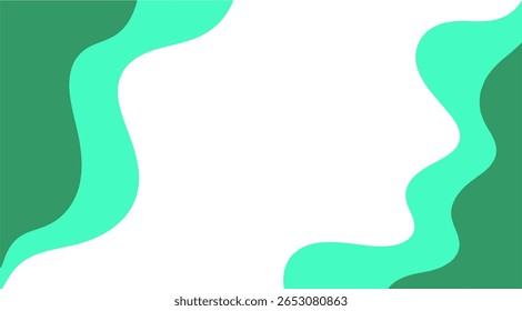 plano de fundo verde abstrato com padrão de onda e fluido em branco em branco no meio	