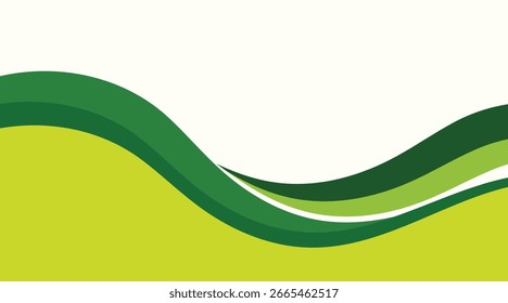 Fondo verde abstracto con ondas