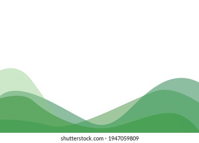 abstract green background with waves and copy space for text