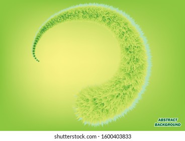 abstract green background with waves flying out