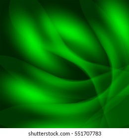 abstract  green background with waves and folds