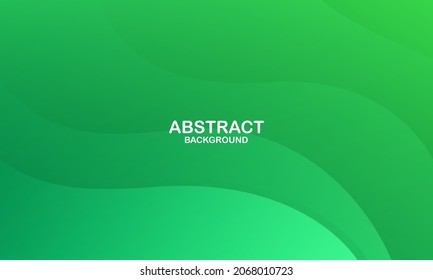 Abstract green background with waves. Vector illustration