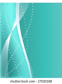 Abstract green background with waves. Vector illustration