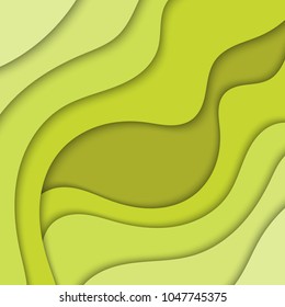 Abstract green background with waves. Abstract wavy background. 