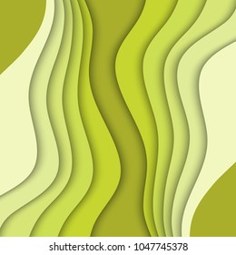 Abstract green background with waves. Abstract wavy background. 