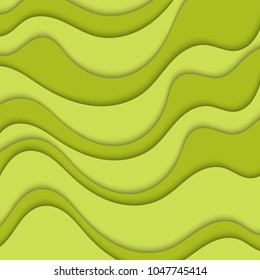 Abstract green background with waves. Abstract wavy background. 