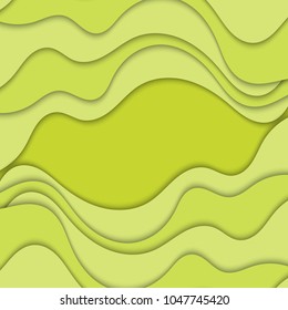 Abstract green background with waves. Abstract wavy background. 