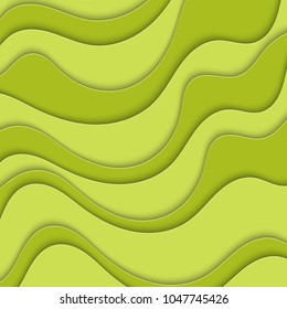 Abstract green background with waves. Abstract wavy background. 
