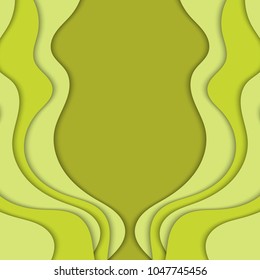 Abstract green background with waves. Abstract wavy background. 
