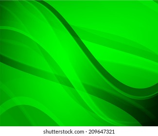 Abstract green background with waves for your design