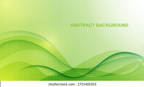 Abstract Green Background, With Wavy Design And Hexagon Texture. Vector Illustration Of EPS 10