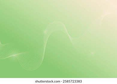 Abstract green background, with wavy line. Vector illustration of EPS 10