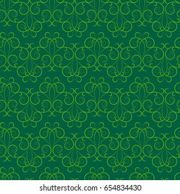 Abstract green background. Wavy line. Fashion graphic design. Modern stylish abstract texture. Colorful template for prints, textiles, wrapping, wallpaper, banner, card. Vector illustration