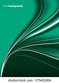 Abstract green background with wavy lines.
