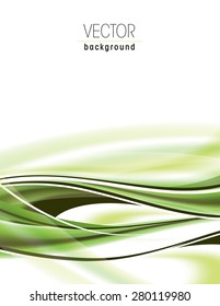 Abstract green background with wavy lines.
