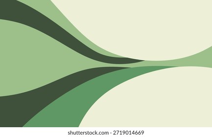 Abstrakter grüner Hintergrund mit welligen organischen Formen, die ein modernes minimalistisches Vektordesign für professionelle Banner schaffen