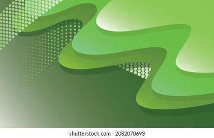 Resumen de fondo verde con formas onduladas, con espacio para el texto. Ilustración vectorial.