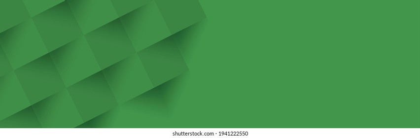Abstract green background, web template, squares with shadow - Vector illustration