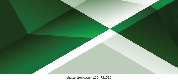 Fundo verde abstrato com geometria branca. Fundo geométrico verde e branco. ilustração vetorial. Terno para banner, web design, etc