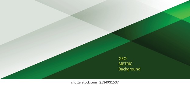 Abstract green background with white geometric. Green and white geometric background. vector illustration. Suit for banner, web design, etc