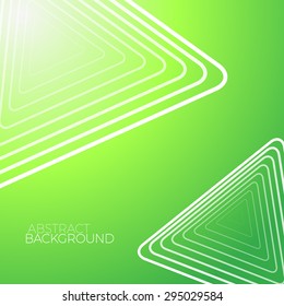 Abstract Green Background With White Triangles
