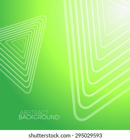 Abstract Green Background With White Triangles