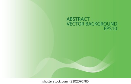 Resumen de fondo verde con formas onduladas blancas. Gráficos vectoriales.