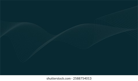 Abstract green background with yellow curved lines. 