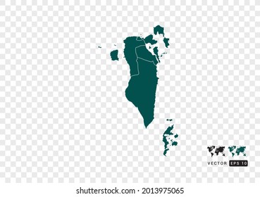 Resumen del mapa verde de Bahréin. Diseño de fondo transparente vectorial.