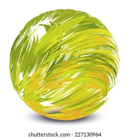 Abstract green ball. Isolated on white.