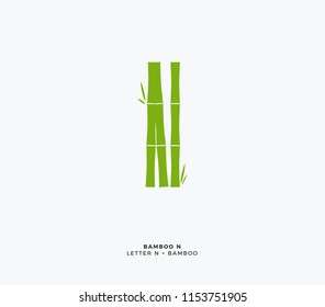 Abstract Green Bamboo logo. Isolated Vector Illustration