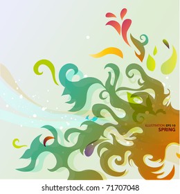 Abstract green banner