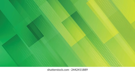 fondo de pancarta verde abstracto con rayas diagonales y semitono de punto