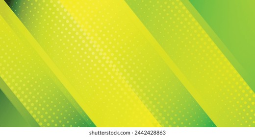 abstract green banner background with diagonal stripes and dot halftone eps 10