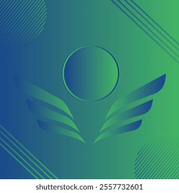 abstract green banner background with diagonal stripes angle and dot halftone.