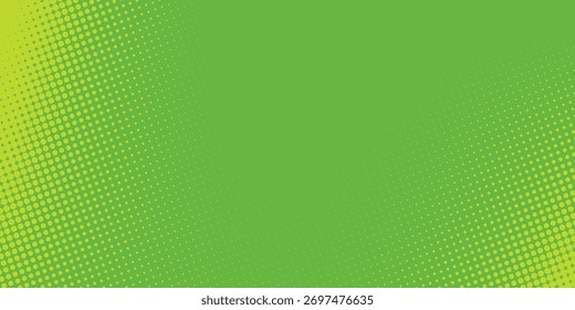 Fondo de Anuncio verde abstracto con rayas diagonales y semitono de punto. Moderno	