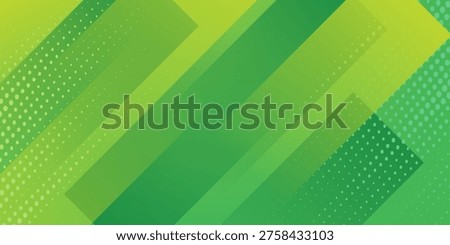 abstract green banner background with diagonal stripes and dot halftone