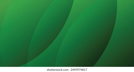 abstrakter grüner Banner-Hintergrund mit dynamischen Kurven und Schatten.vektor