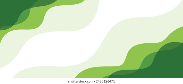 Abstract green banner background. fluid shapes and line composition with trendy gradients. Vector illustration