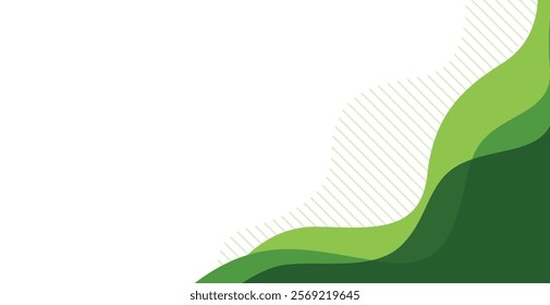 Abstract green banner background. fluid shapes and line composition with trendy gradients